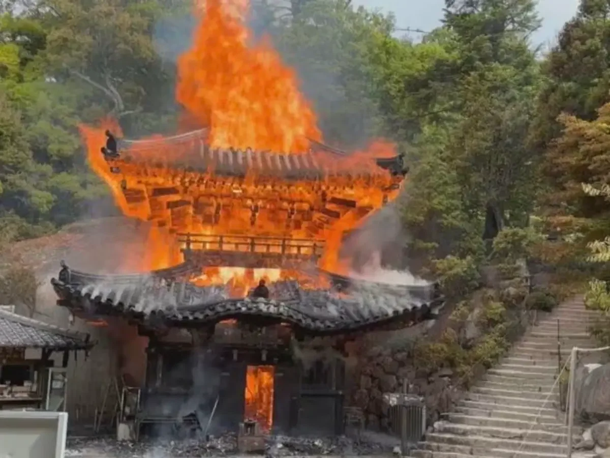 Ancient flame endures as fire razes Japan's Reikado Hall