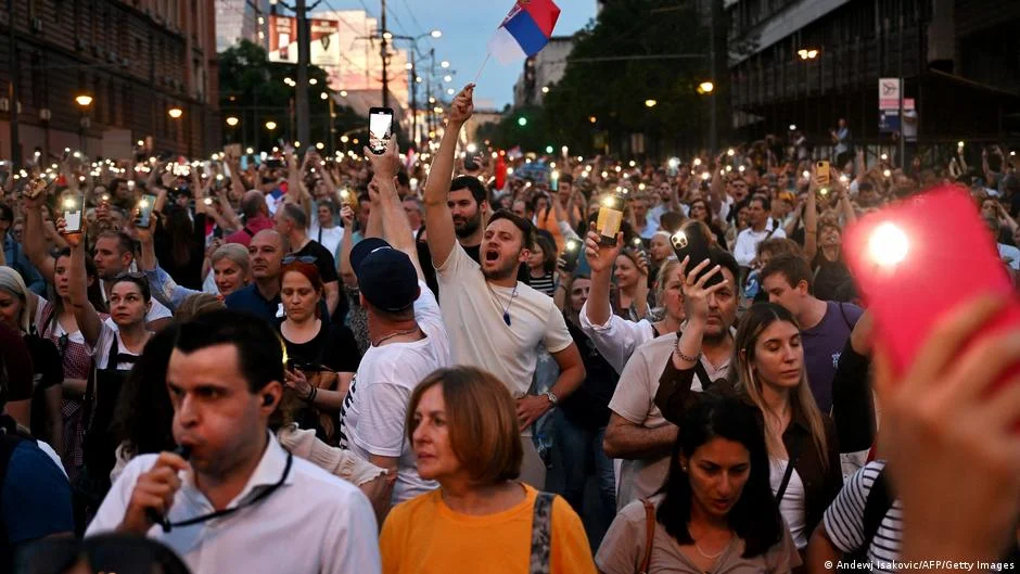 Serbian Protests Demand Change and Resignations.