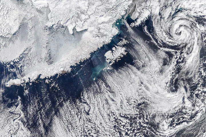 Alaska's Winter Fades Under a Parade of Cloud Streets