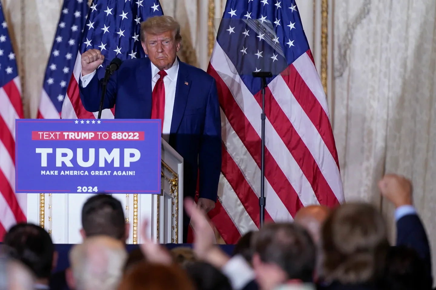 Trump urges GOP to defund DOJ and FBI amidst felony charges.