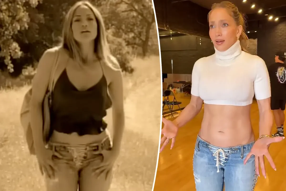 Jennifer Lopez Recreates 2001 Denim Moment in New Social Clip