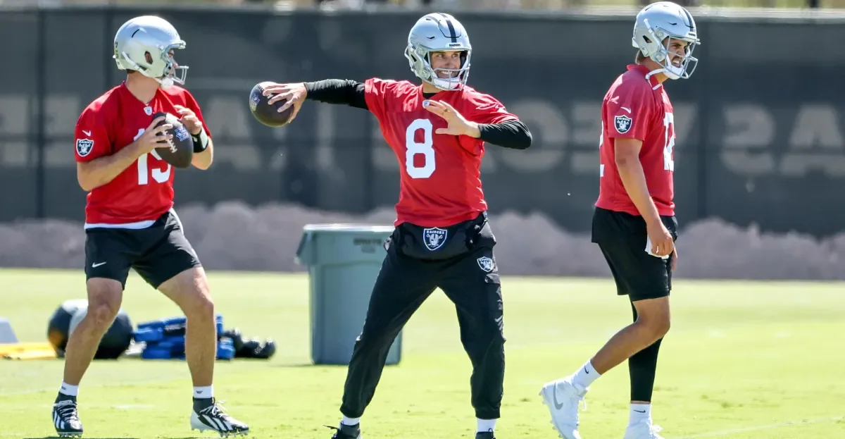 Brady Drops In on Raiders OTAs, Watches QBs Shine