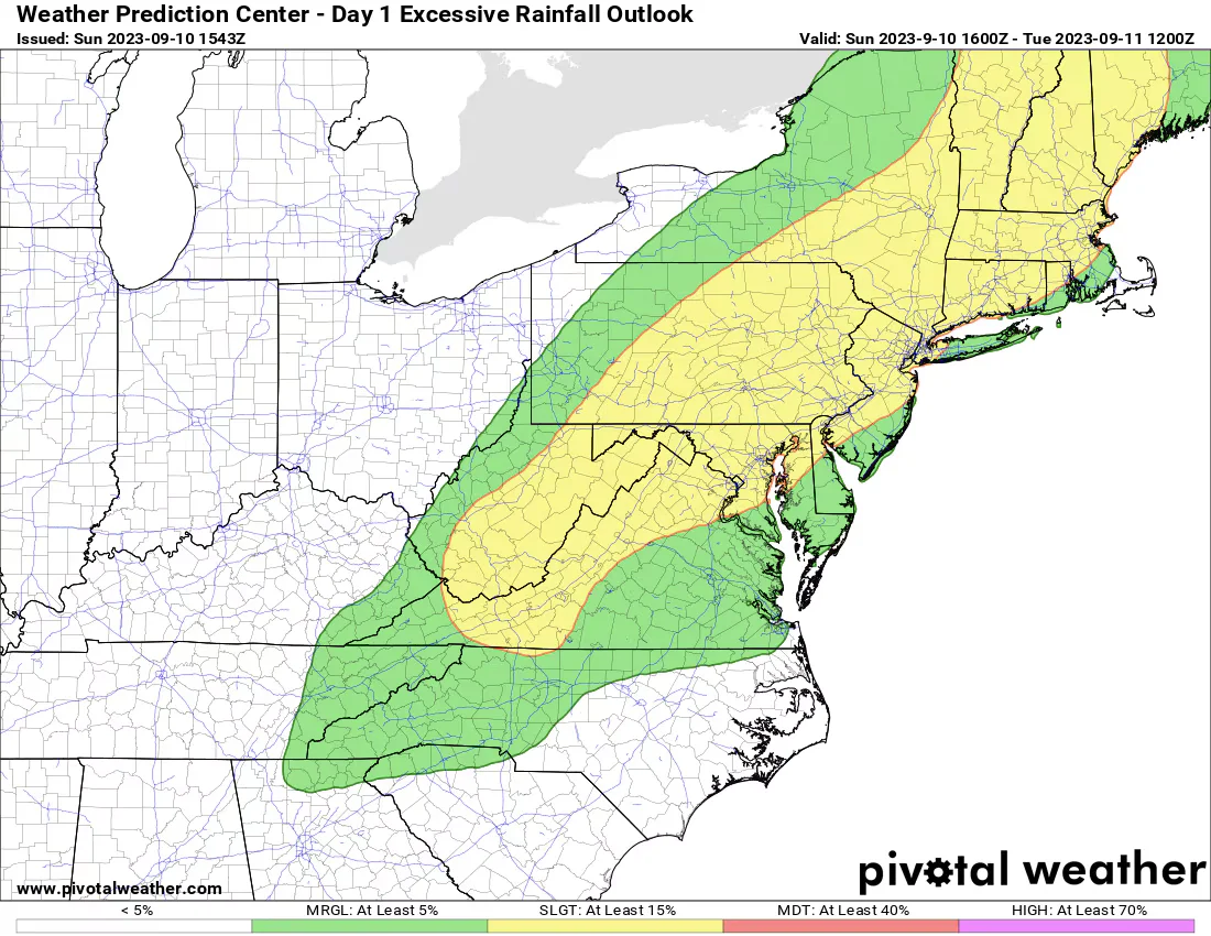 "Potential for Last Round of Flooding Downpours Tonight; Clear Skies Expected Monday"