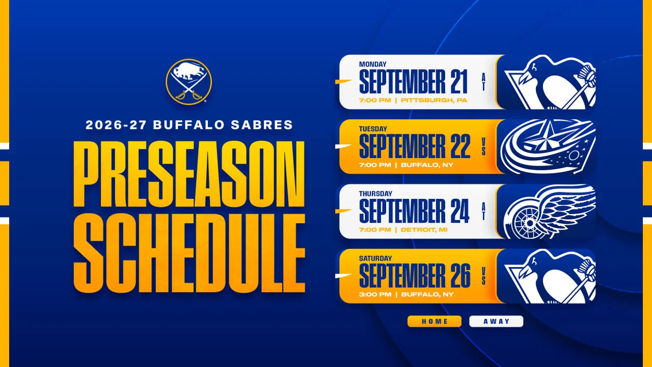 Sabres Roll Out Four-Game 2026 Preseason Slate