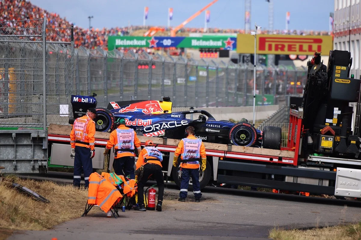 Verstappen crash halts Dutch GP as chaos erupts at Zandvoort