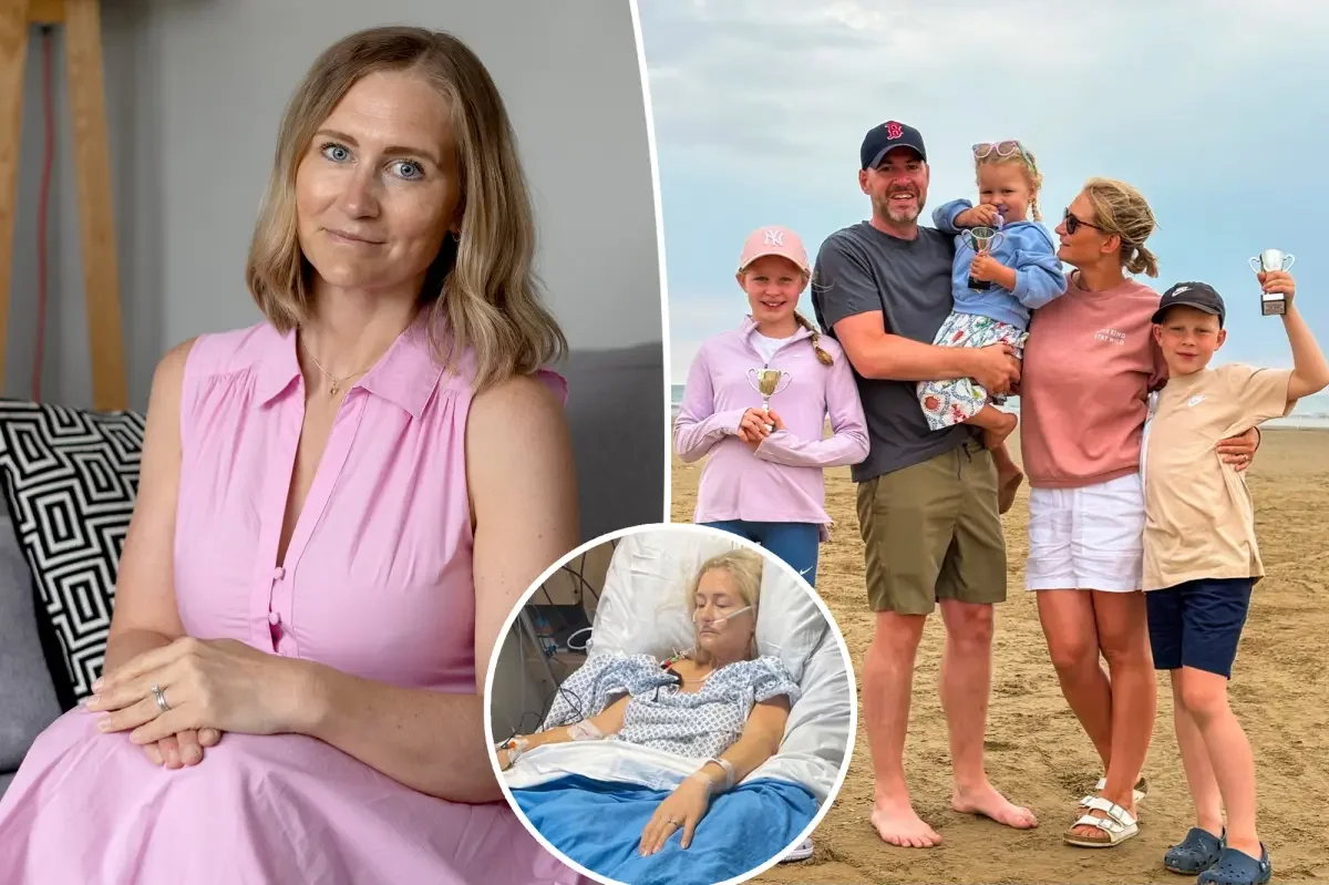 Mom of three battles advanced ovarian cancer after doctors dismissed her symptoms as a hernia