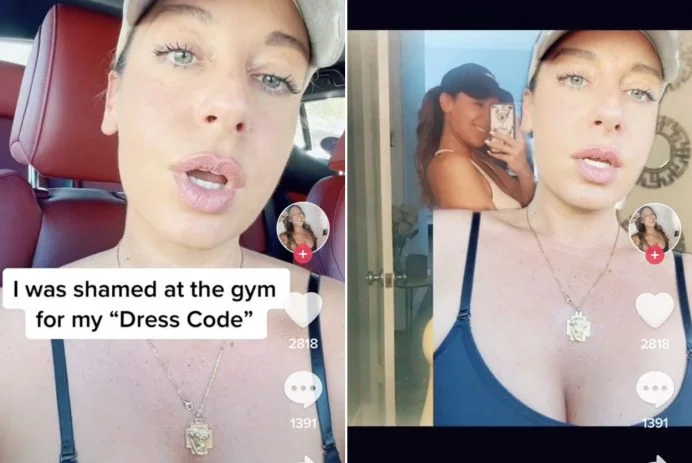 Female gym-goer shamed for 'distracting' outfit.