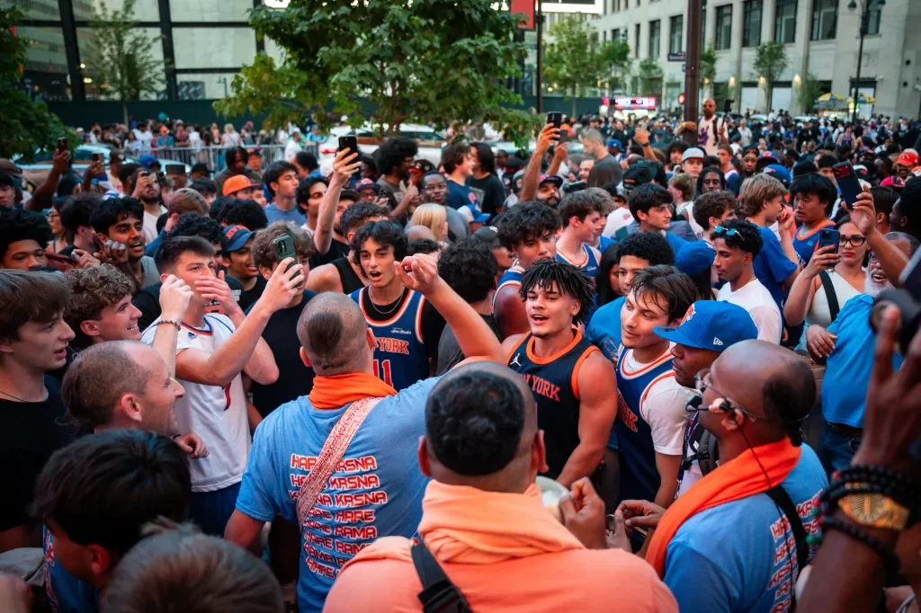 Trump Visit Halts Outdoor Knicks Watch Party Outside MSG for NBA Finals Game 3