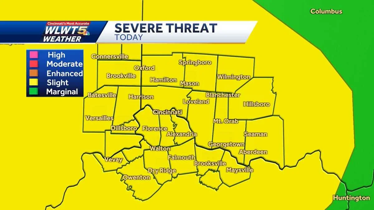 Potential Severe Storms Threaten Cincinnati, Evansville Today.