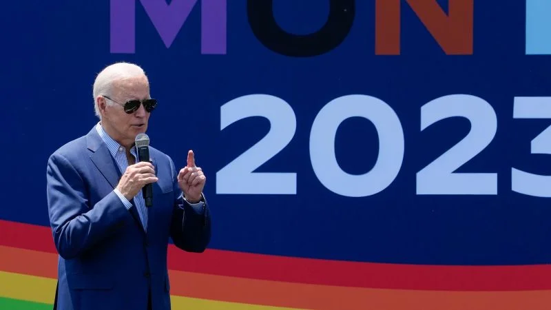 Biden celebrates LGBTQ+ community at White House Pride event.