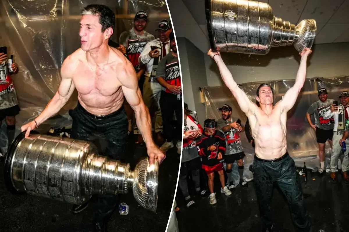 Brind’Amour Goes Shirtless as Hurricanes Lift Stanley Cup in Vegas