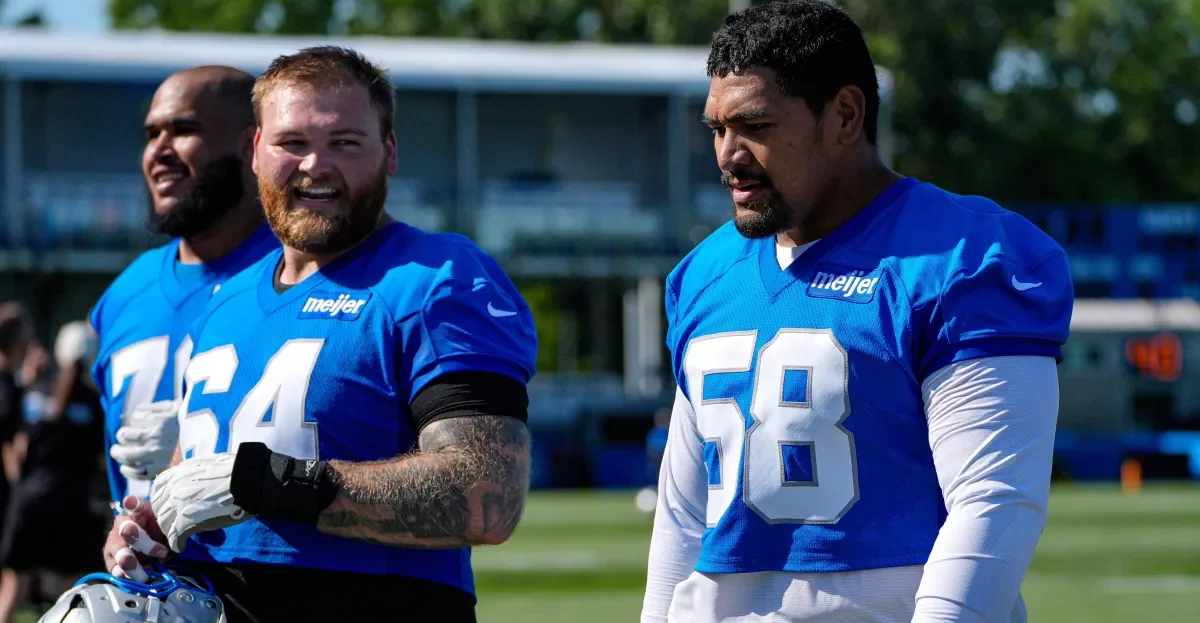 Lions O-Line Shines in Pads as Camp Intensifies