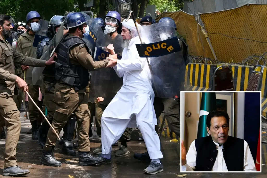 Imran Khan faces political turmoil as police arrest dozens and court hearing disrupted.