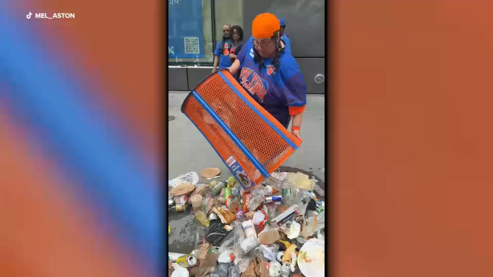 Viral Knicks Parade Trash-Can Heist Costs Worker Her Job