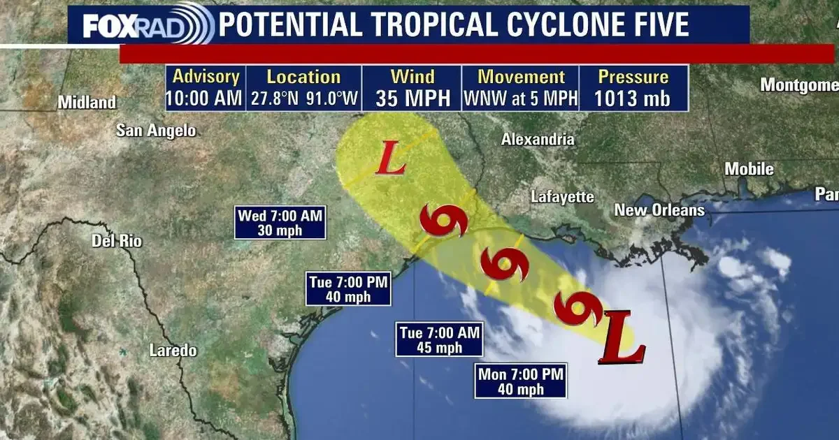 Houston Monitors Gulf Disturbance as Flood Watch Extends Ahead of Tuesday Rain