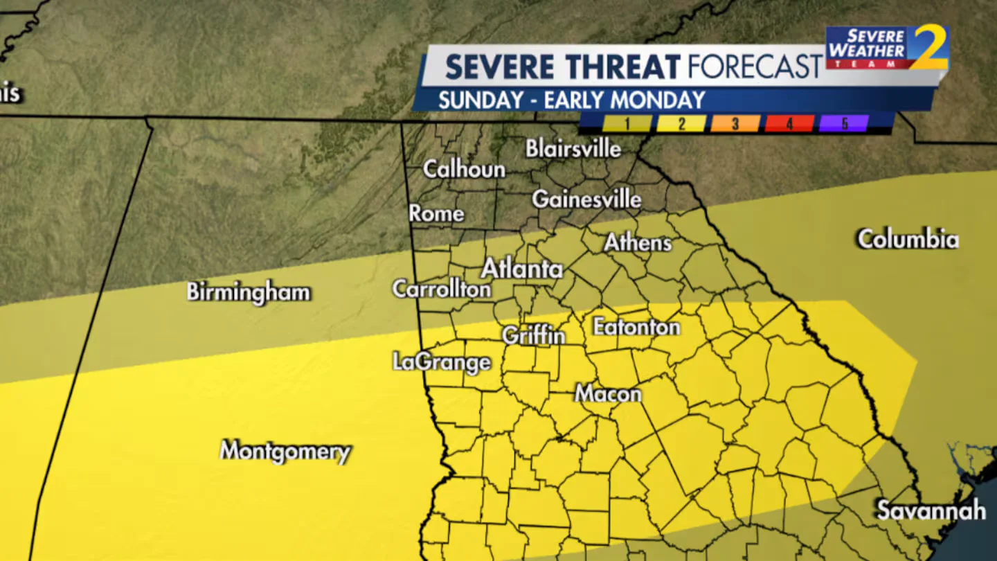 Weekend Storms Threaten Georgia Regions.