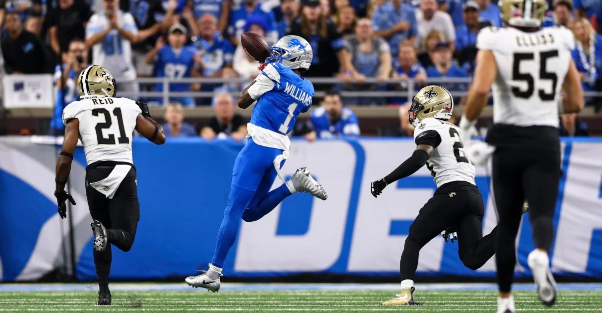 Gibbs Leads Lions to OT Win as Saints Rally Fails
