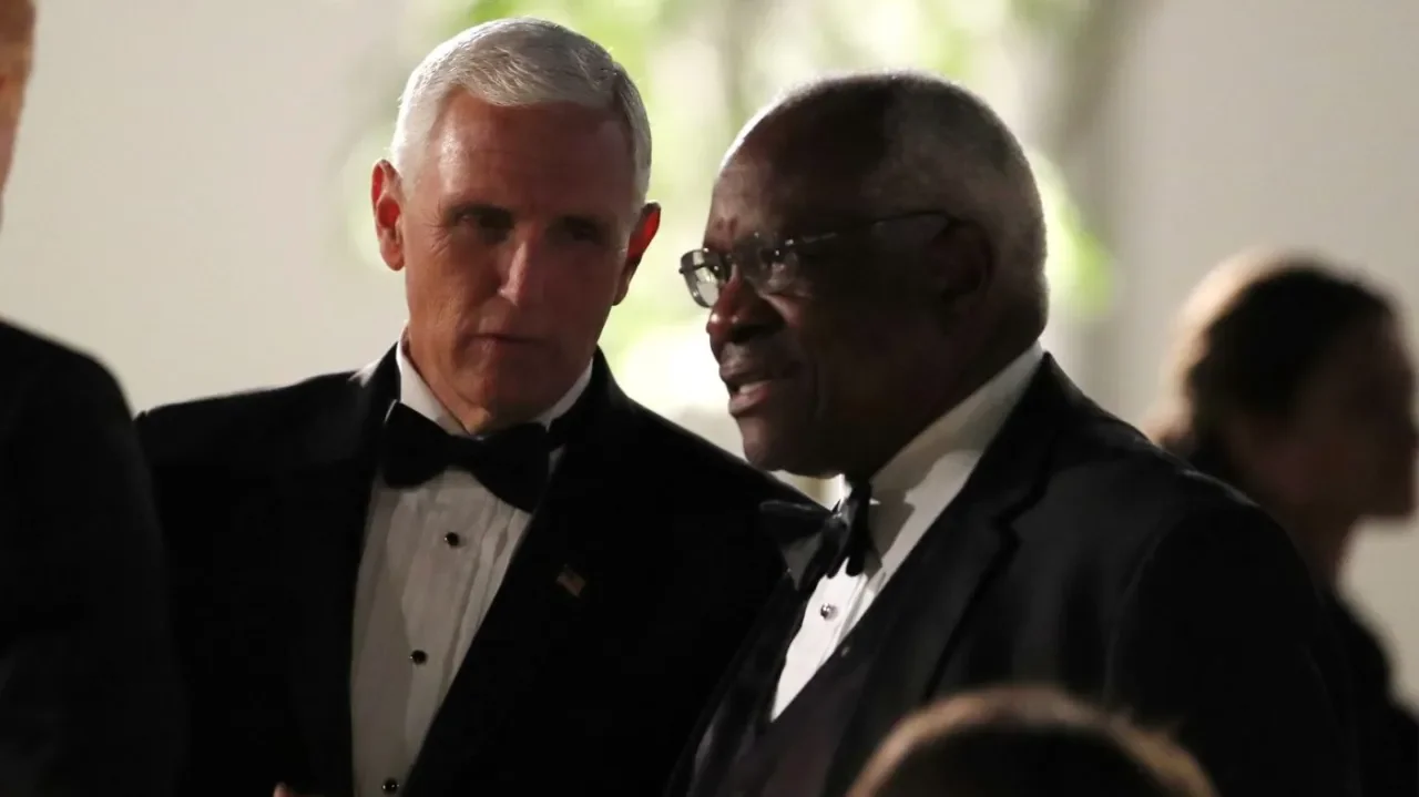 Pence and Campbell clash over Clarence Thomas' resignation.