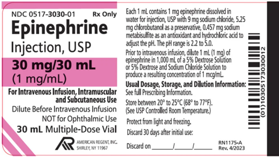 Nationwide Epinephrine Recall Tied to Sterility and Particulate Contamination