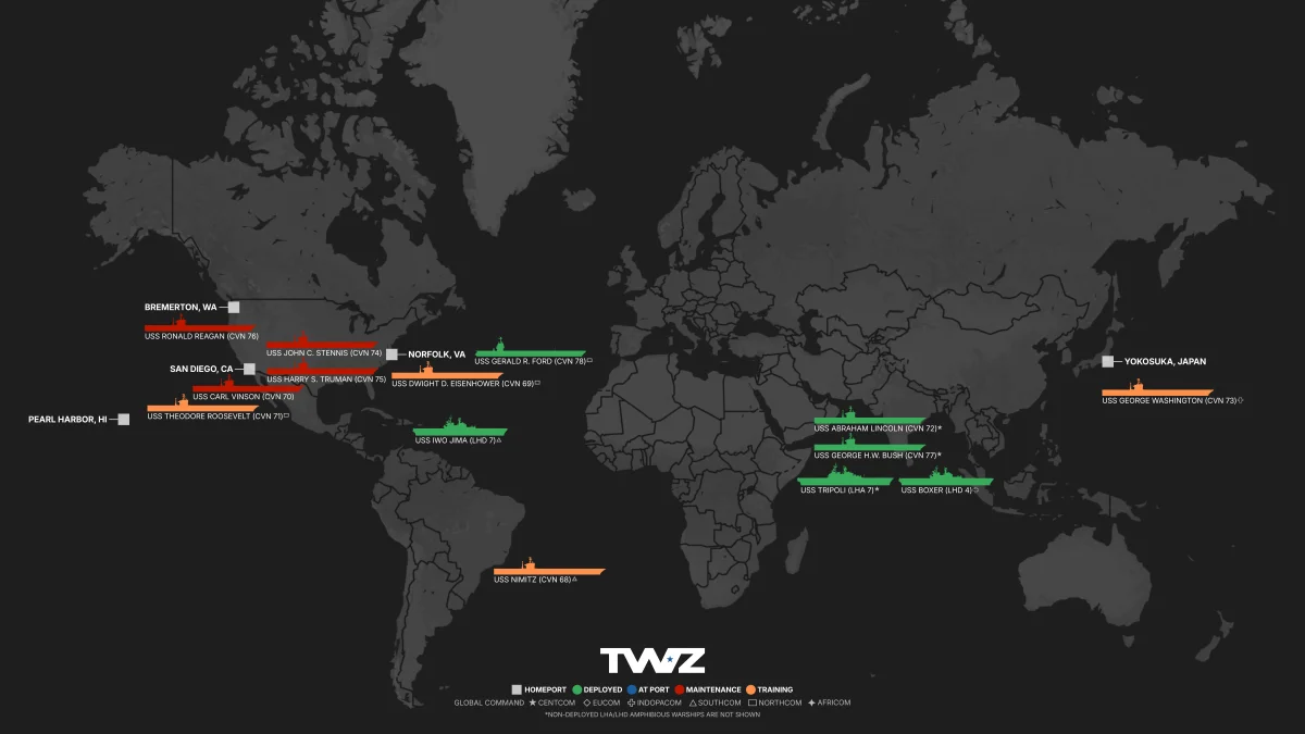 Iran Blockade Expands as 20+ U.S. Warships Enforce CENTCOM; Nimitz Makes Rio Stop