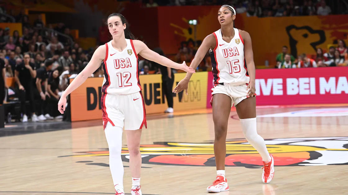 Clark shuts down reporter on Angel Reese friendship after World Cup gold