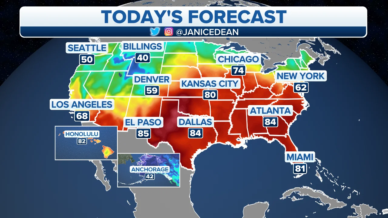 Severe storms threaten Plains and Mississippi Valley with hail and tornadoes.
