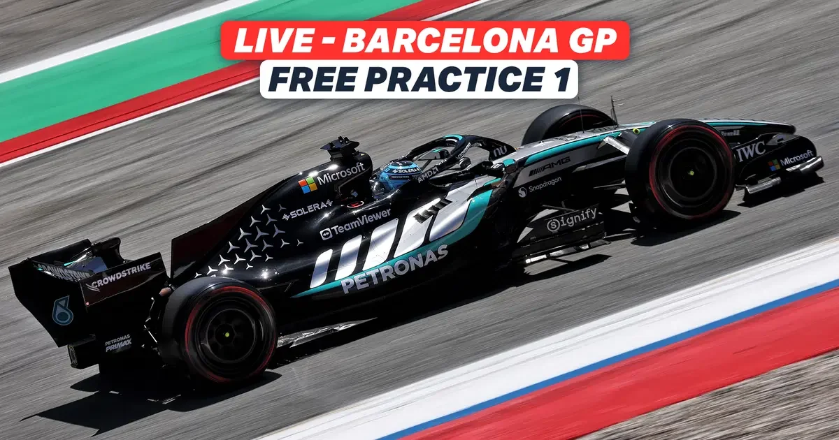 Russell tops FP1 in Barcelona as Antonelli sits out rookie-heavy session
