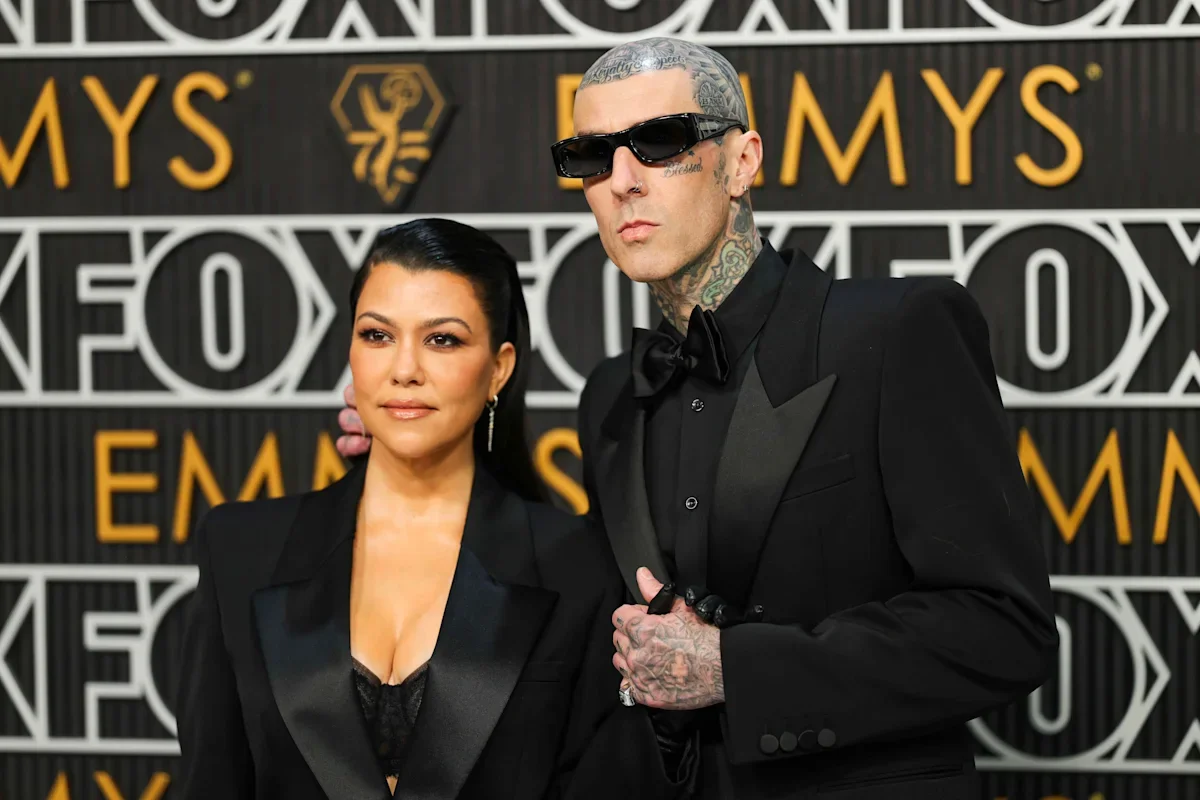 Kourtney Kardashian Dazzles in Peekaboo Bra on Date Night With Travis Barker