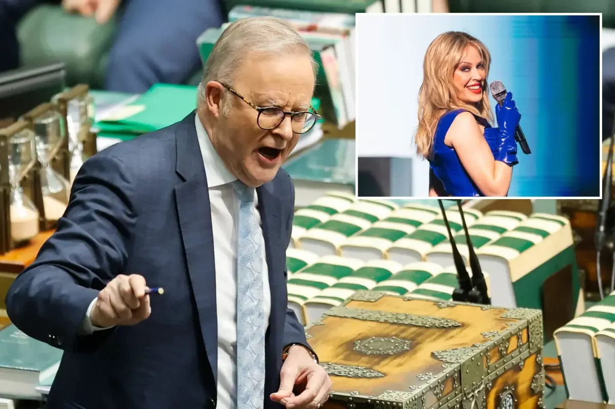 Albanese plays cheeky game with Kylie Minogue on podcast reveal