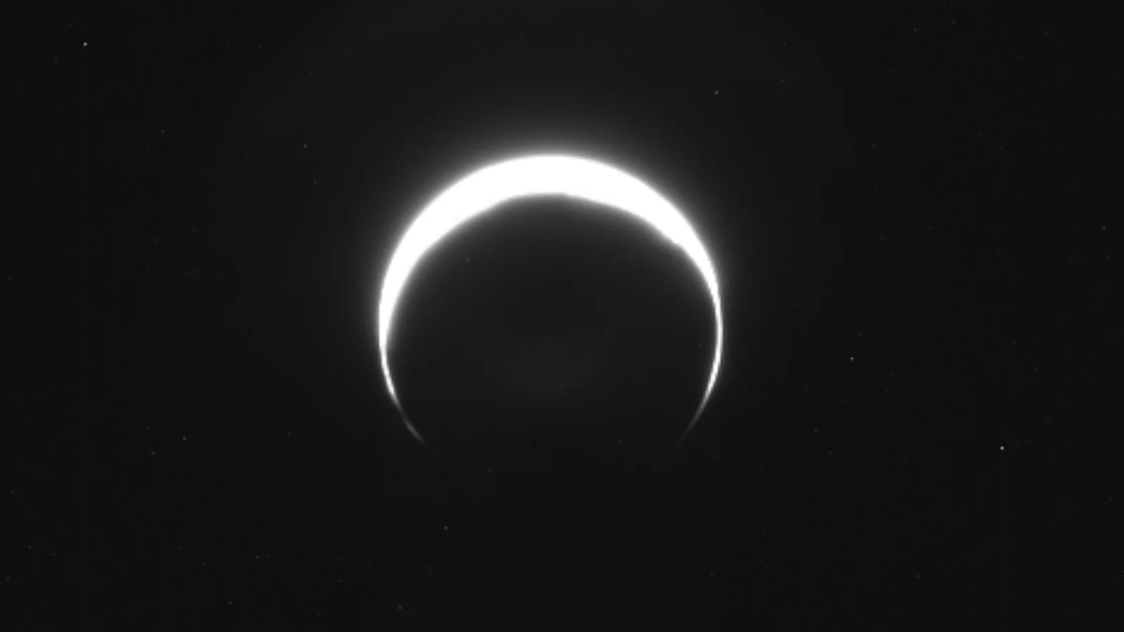Psyche's Mars moment: a crescent, not a solar eclipse
