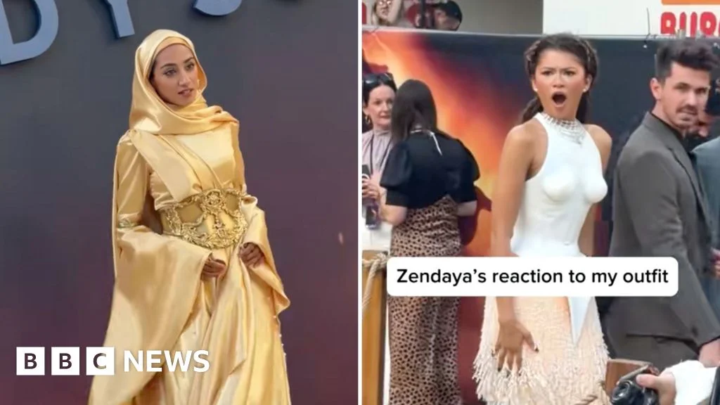 Hijab-clad creator’s red-carpet moment with Zendaya goes viral at The Odyssey premiere