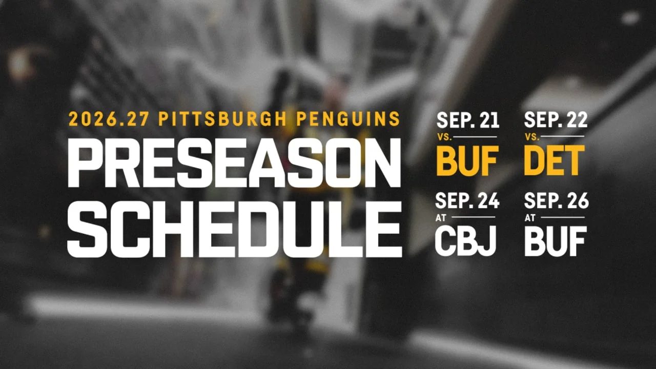 Penguins Reveal Four-Game Preseason Schedule, Plus Prospect Tournament