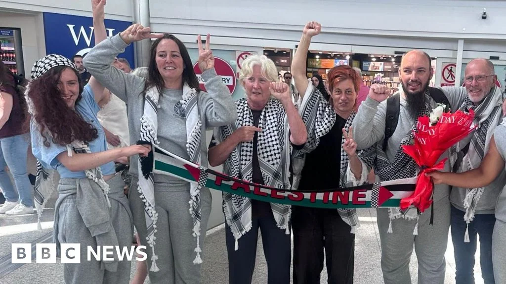 Gaza aid flotilla activists return to the UK after Israeli detention