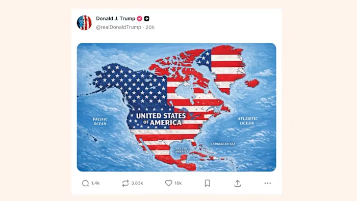 Iceland protests Trump map showing US flag over its territory