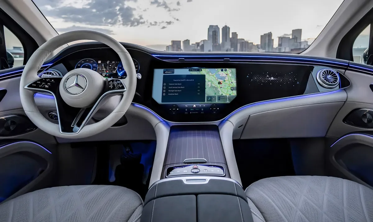 Mercedes integrates ChatGPT into car infotainment system for enhanced driving experience.