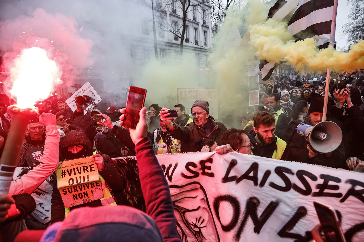 Macron's pension reform faces ongoing protests and clashes in France.
