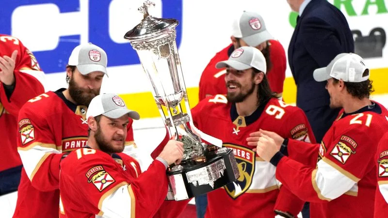 Florida Panthers sweep Carolina Hurricanes to reach first Stanley Cup Final in 27 years.
