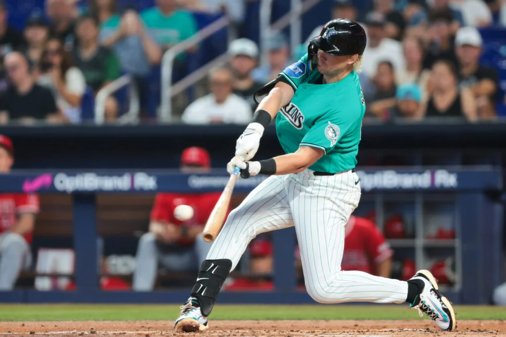 Stowers Exits Early With Hamstring Discomfort as Marlins Dominate Angels