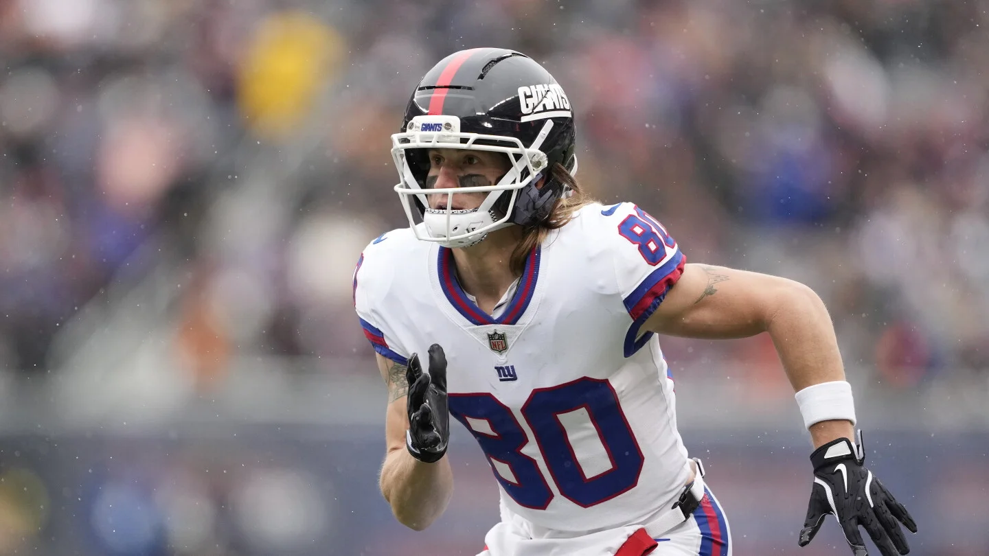 Giant WR Gunner Olszewski carted off after non-contact OTA injury