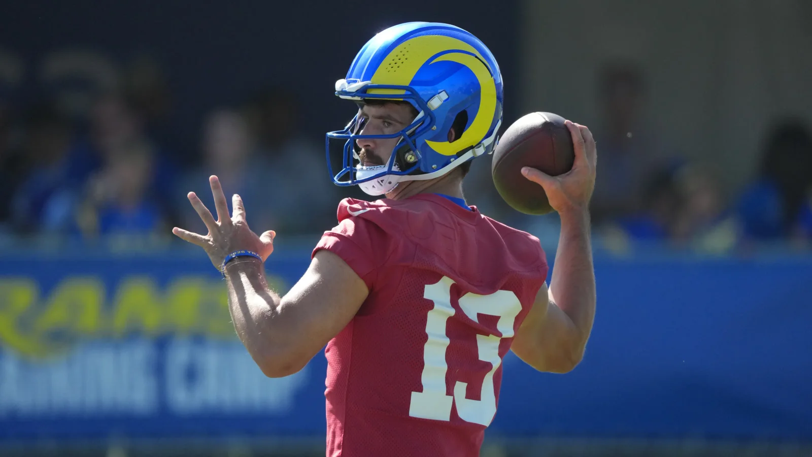 Rams Day 9 Practice: QB2 Unsettled, OL Impress, and a High-Energy Stuard