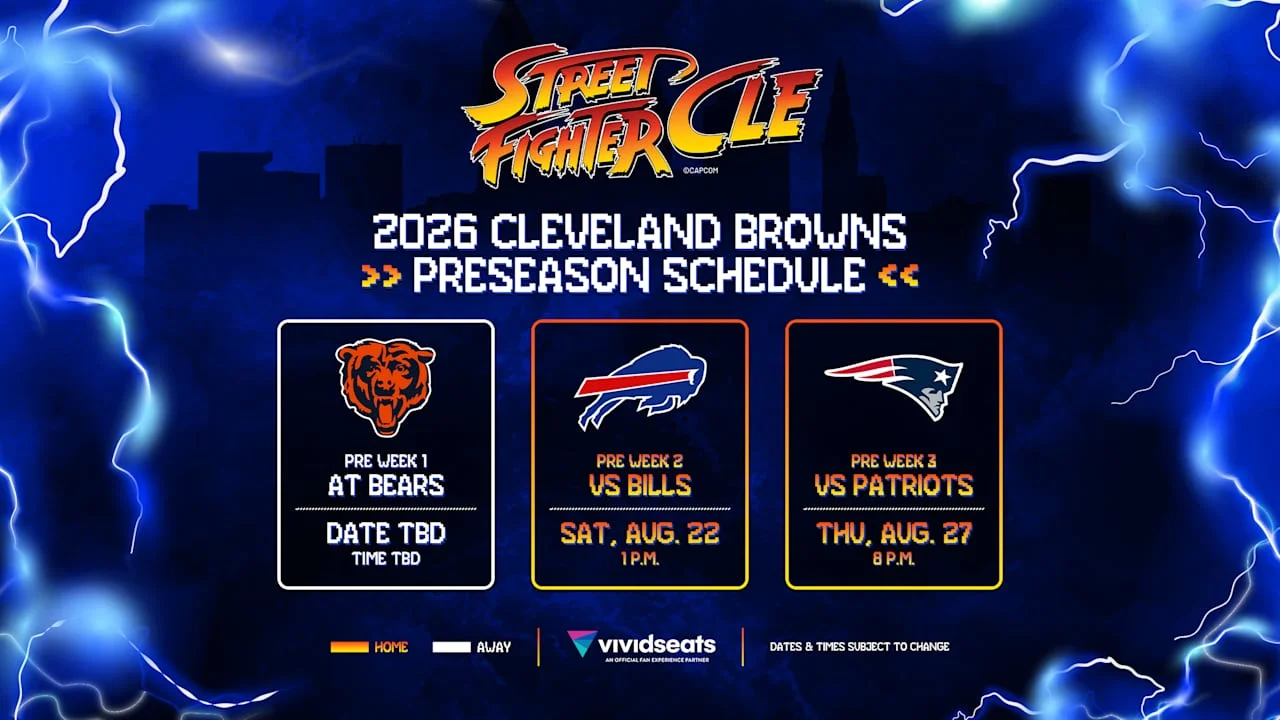 Browns announce 2026 preseason slate: road opener at Chicago, two home games