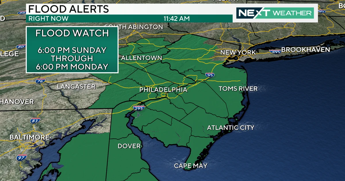Severe Weather Alert: Flood Watch and Snow Chance for Philadelphia and Central Pennsylvania