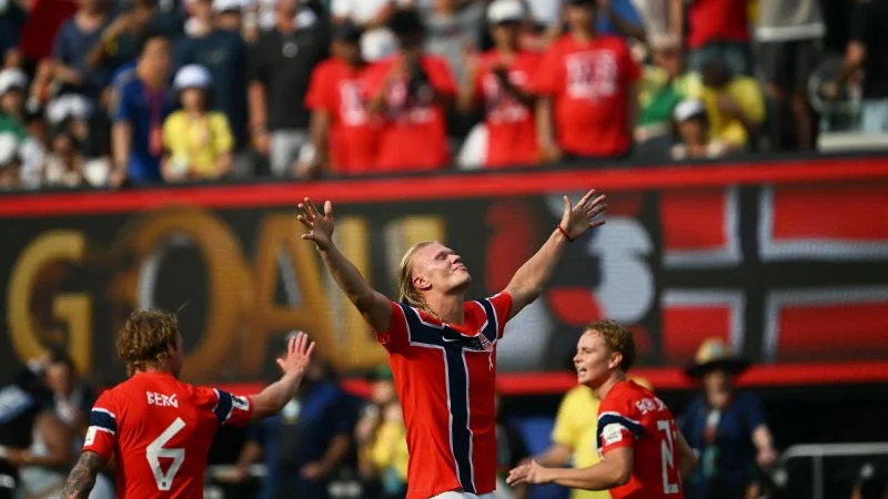 Haaland’s late double sends Norway past Brazil into quarters