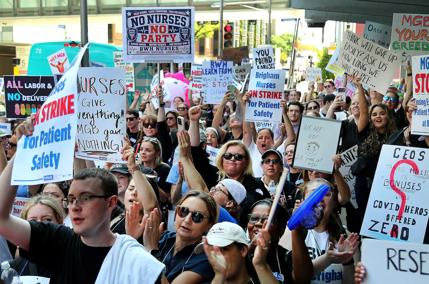 Brigham nurses stage record-breaking walkout over pay and benefits