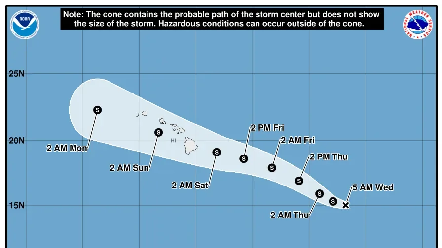 Hawaii Braces for Tropical Storm Lala as Forecast Warns of Rain and Winds
