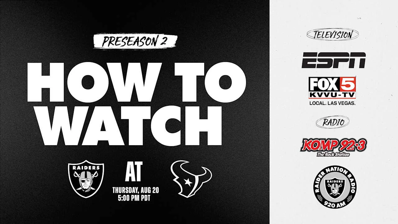 Raiders-Texans Preseason Week 2 Guide: Where and how to watch, listen, and stream