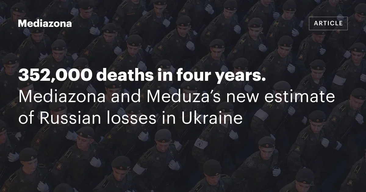 Russia's war toll climbs to 352,000, tracked through probate records and court data