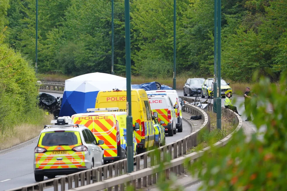 Seven die in English highway crash involving police car and VW Passat