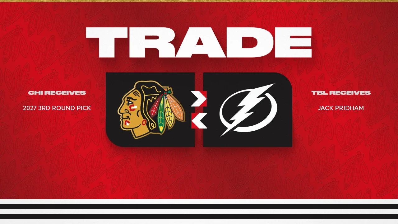 Blackhawks send Pridham to Lightning for 2027 third-round pick