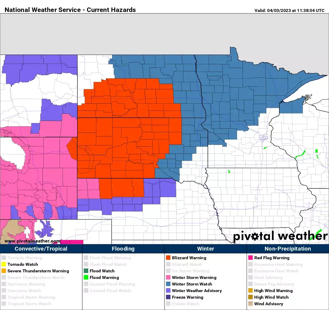 Mixed weather week ahead with rain, snow, and sun.